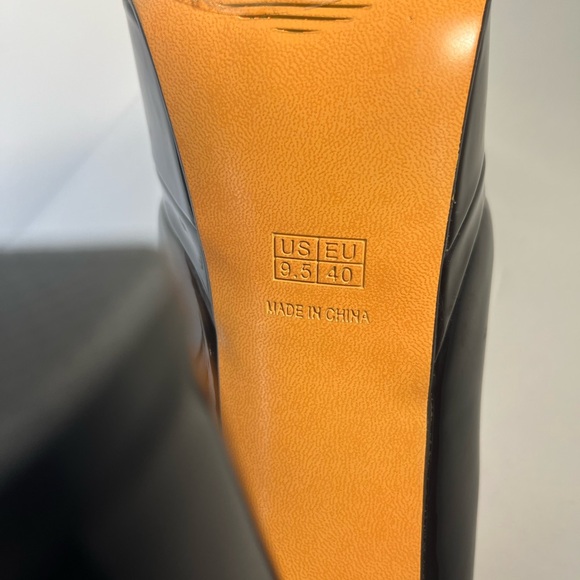 Onlymaker platform Pumps Round Toe Slip on Block Chunky Heels Party Black 9.5 - Picture 9 of 11